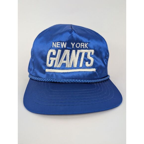 Vintage New York Giants Hat Cap AmaPro Rope Snap Back Blue Nylon Spell out NFL - Picture 1 of 7